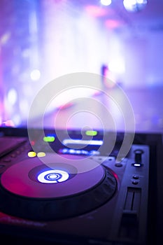 DJ console mixing desk Ibiza house music party nightclub
