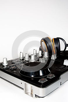 Dj controller and headphones