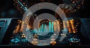 DJ controlling digital audio workstation