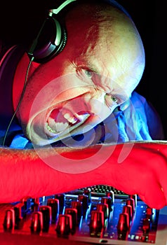 DJ going wild getting the crowd going