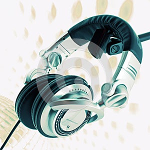 DJ headphones abstract