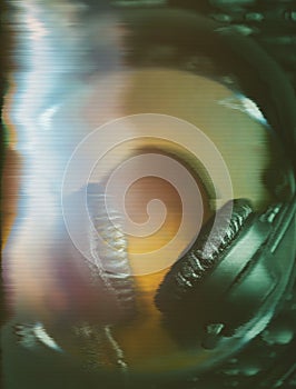 DJ headphones on CD music player