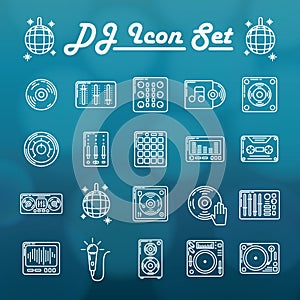 dj icon set. Vector illustration decorative design