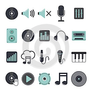 dj icon set. Vector illustration decorative design
