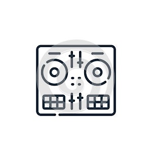 DJ icon vector from event concept. Thin line illustration of DJ editable stroke. DJ linear sign for use on web and mobile apps,