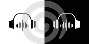 Dj icon Flat vector set outline