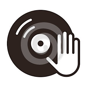 DJ icon. Vinyl player icon
