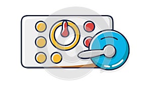 DJ Mixer Control Panel and Music Production Interface, vector design Generative AI