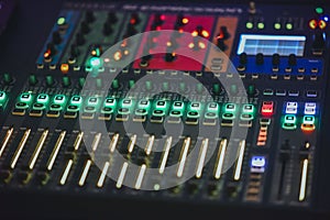 DJ mixer and music switchboard photo