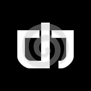 Dj monogram cool vector logo