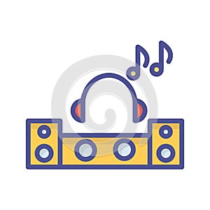 DJ music Vector icon which can easily modify or edit
