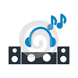 DJ music Vector icon which can easily modify or edit
