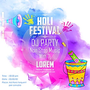 DJ party banner for Holi celebration