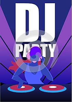 Dj Party In Night Club Vector Concept