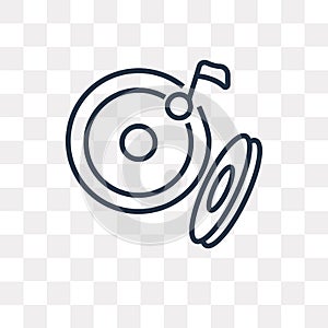 DJ Playing Records vector icon isolated on transparent background, linear DJ Playing Records transparency concept can be used web