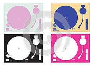 Dj record-player silhouettes