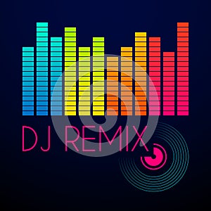 Dj remix typography, t-shirt graphics. vector illustration