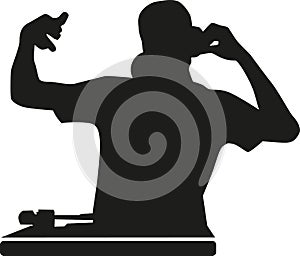 DJ silhouette vector