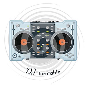 DJ turntable with lot of functions for music tune photo