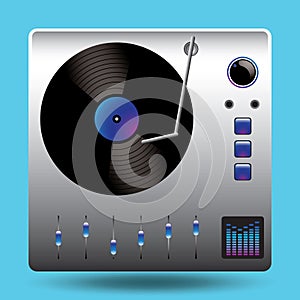 dj turntable. Vector illustration decorative design