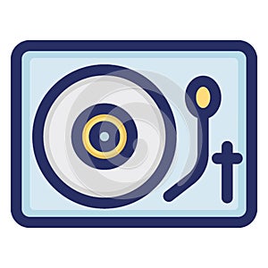 Dj, turntable, vinyl Isolated Vector icon which can easily modify or edit