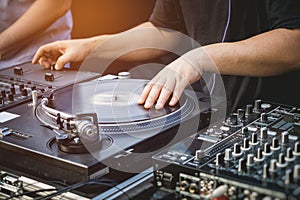 DJ with Turntables Music entertainment Event photo