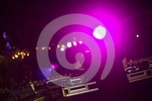 DJ Using Tuner Make Musics in Festival