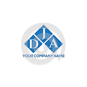 DJA letter logo design on WHITE background. DJA creative initials letter logo