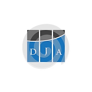 DJA letter logo design on WHITE background. DJA creative initials letter logo concept. DJA letter design