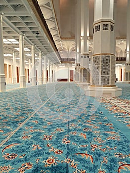 Djamaa Al-Djazair - from Inside Mosque Blue Orange Carpet