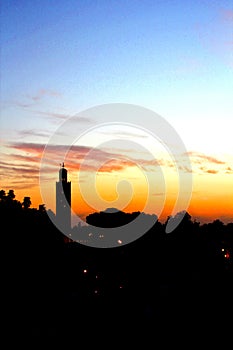 Djemaa El-fna Mosque, Marakesh, Morroco at dusk Ju photo