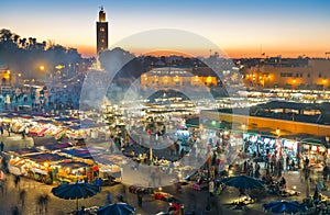 Djemaa el-Fna square at night