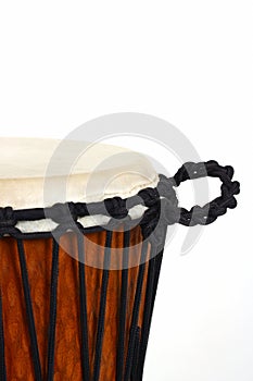 Djembe, african percussion, handmade wooden drum with goat skin