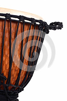 Djembe, african percussion, handmade wooden drum with goat skin