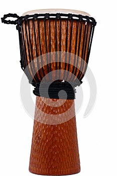 Djembe, african percussion, handmade wooden drum with goat skin