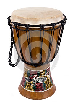 Djembe drum isolated over a white background