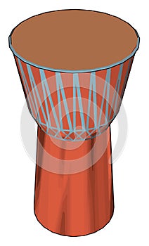 Djembe musical instrument vector or color illustration