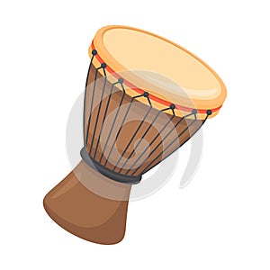 Djembe Sign Emoji Icon Illustration. Music Instrument Vector Symbol Emoticon Design Clip Art Sign Comic Style.