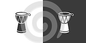 Djembe web icon. Djembe logo design. Percussion instrument djembe sign silhouette icon. Djembe solid black icon vector design