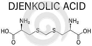 Djenkolic acid molecule. Skeletal formula.