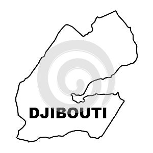 Djibouti Country Outline Map
