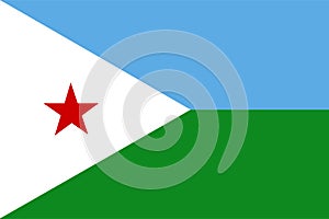 Djibouti flag vector.Illustration of Djibouti flag photo