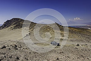 Djibouti Landscape with Lac Asal in the Distance photo