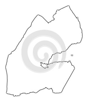 Djibouti outline map