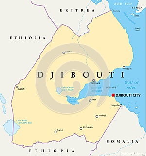 Djibouti political map photo