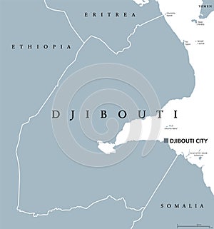 Djibouti political map photo