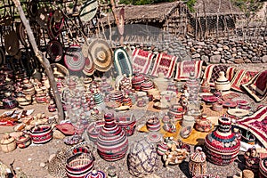 Djiboutian handicraft presented in a mountain Village