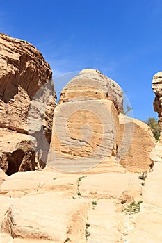 Djinn block at ancient city of Petra, Jordan