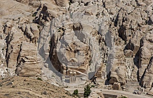 Djinn Blocks sit near the entrance to the ancient site of Petra in Jordan.