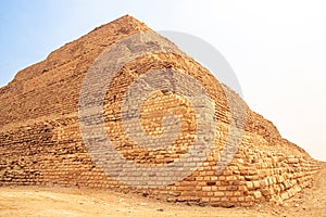 The Djoser Pyramid, the first pyramid erected in the Sahara desert, Egypt. Step Pyramid in Saqqara